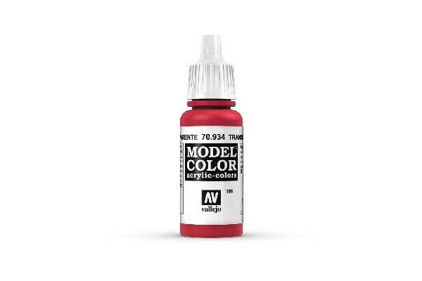Vallejo Model Color, akrylfärg flaska 17ml: Transparent röd 70934