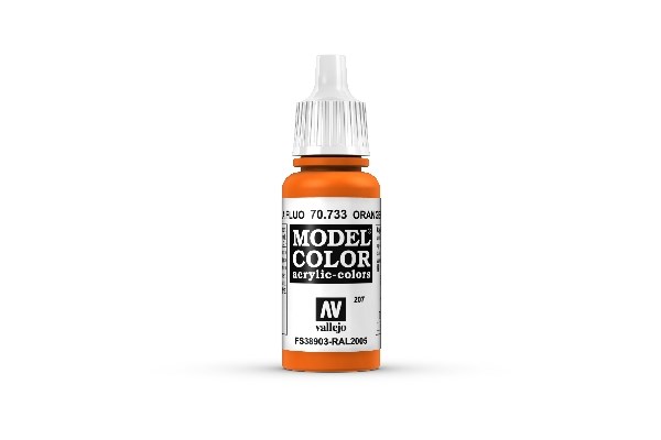 Vallejo Model Color, akrylfärg flaska 17ml: Fluorescerande orange  70733