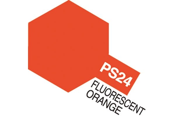 Tamiya Polykarbonatspray - Färg för Lexankarosser: PS-24 Fluorescerande Orange