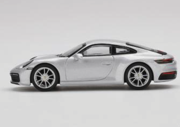 Skala 1/64 - Porsche 911 (992) Carrera 4S GT Silver Metallic fr MINI GT