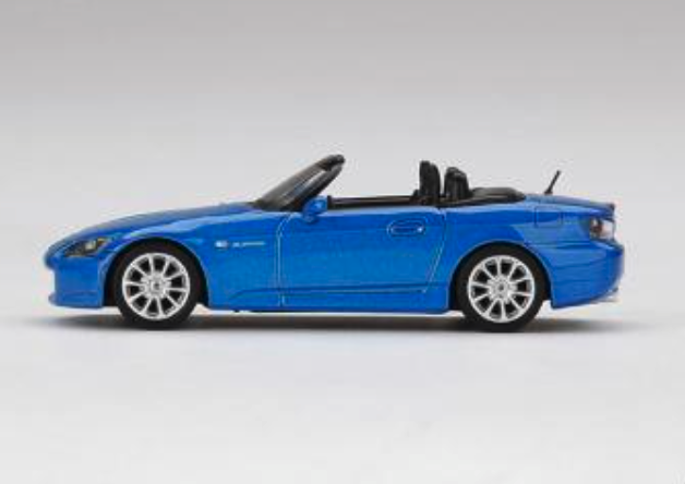 Skala 1/64 - Honda S2000 (AP2) Laguna Blue Pearl, Vä styrd, från MINI GT