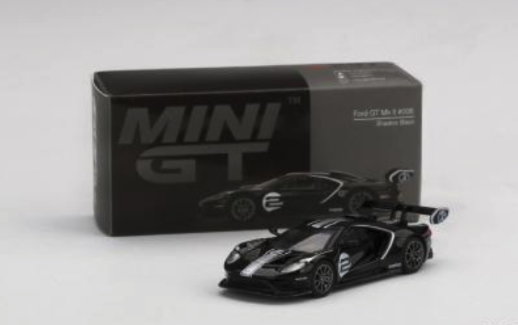 Skala 1/64 -  Ford GT MK II #006 Shadow Black, Vä styrd, från MINI GT