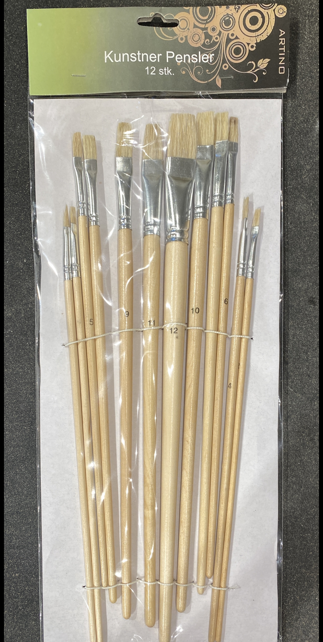 Konstnärs-pensel-set med 12 olika, Storlek av Pensel 1-12 från Artino