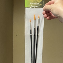 Konstnärs-pensel-set med 3 olika, rund, Syntetiska, Stl Pensel 4, 6,10 från Artino