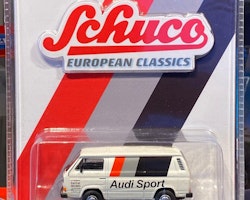 Skala 1/64 Otroligt fin Volkswagen T3 "Audi Sport" från Schuco / TARMAC WORKS