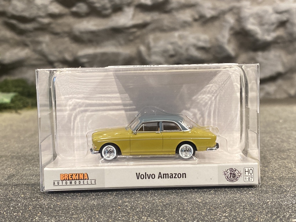 Skala 1/87 - Volvo Amazon , Mörkgul m grått tak från Brekina