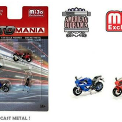 Skala 1/64 Figurer "Moto Mania" - 2 fig + 2 Motorcyklar, - American Diorama MiJo