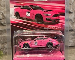 Skala 1/64 Ford Mustang Shelby GT 350R, Rosa, med Container fr TARMAC Works