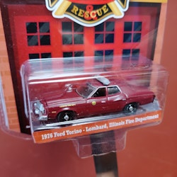 Skala 1/64 Ford Torino 76' "Lombard Illinois Fire Dep. Fire 5901" fr Greenlight