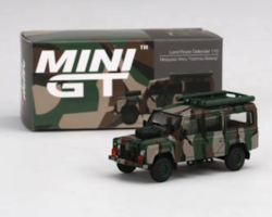 Skala 1/64 - Land Rover Defender 110 Malaysian Army, Harimau Belang - MINI GT