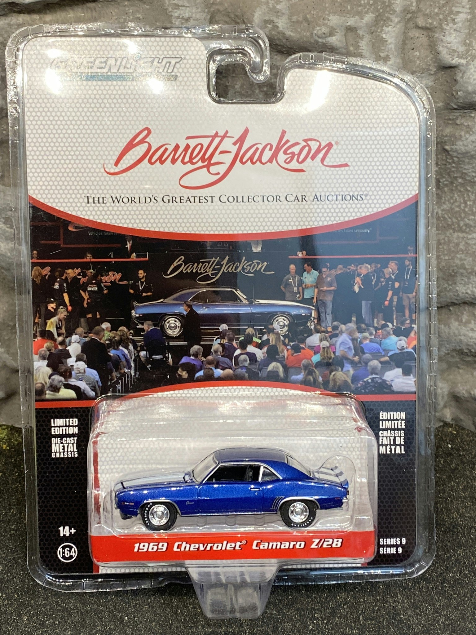 Skala 1/64 Chevrolet Camaro Z/28 69' Blå, Barrett Jackson auctions från Greenlight