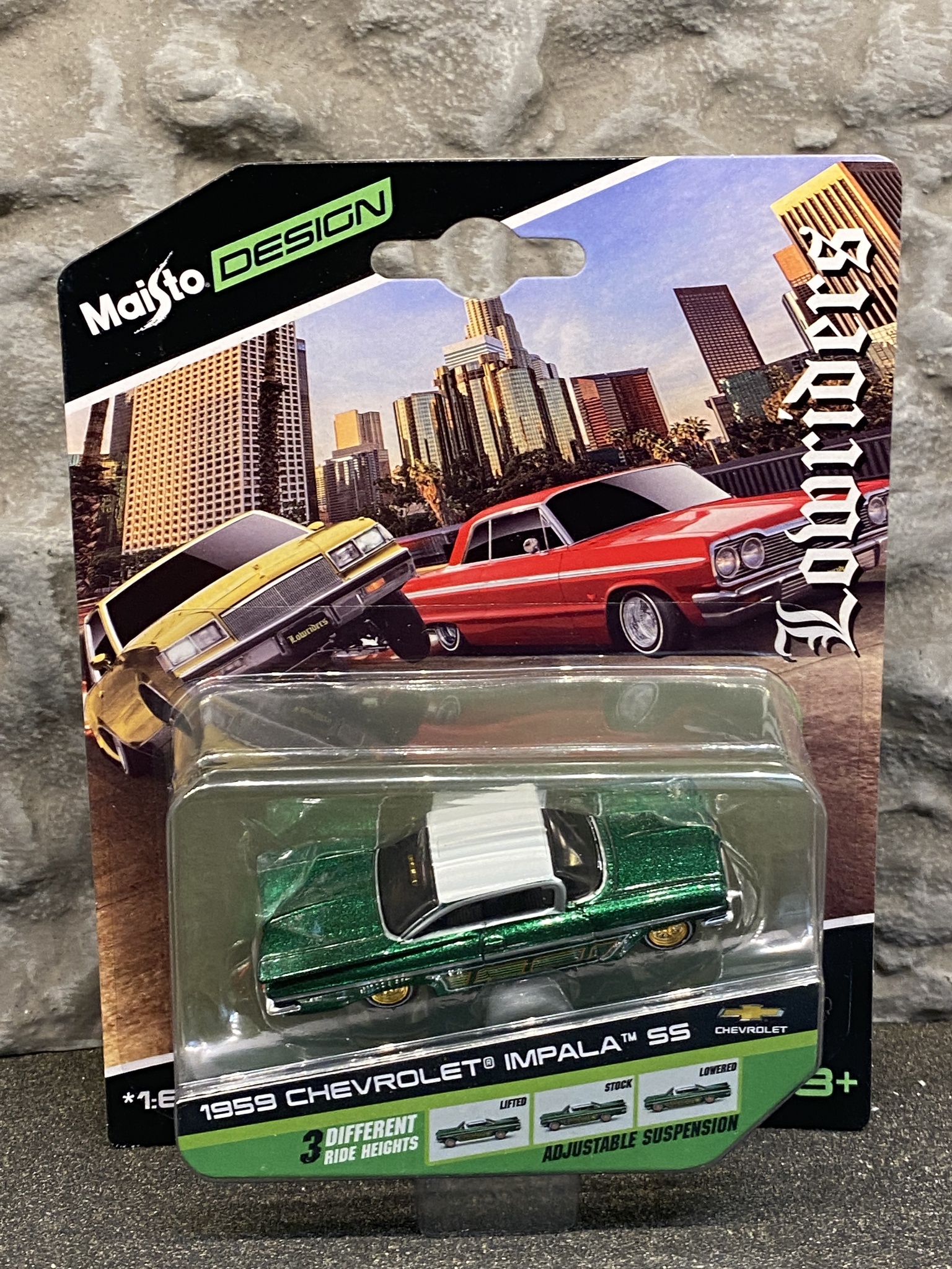 Skala 1/64 Chevrolet Impala SS 59' "Lowriders" m 3 olika höjder fr Maisto Design