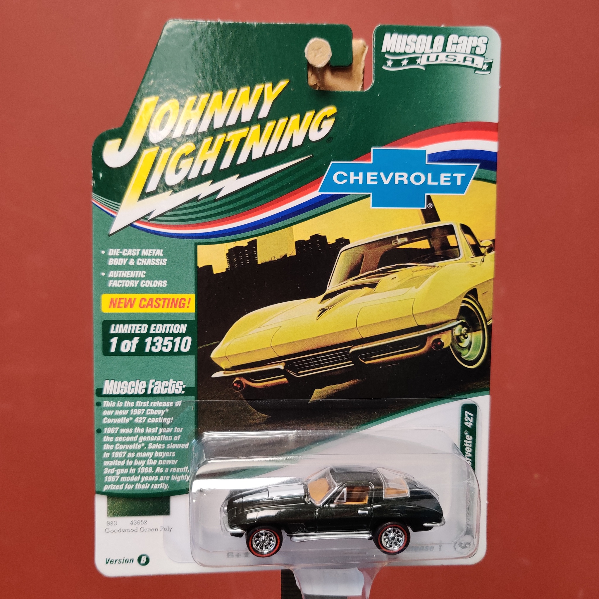 Skala 1/64 - Chevrolet Corvette 427 67' Rel.1.Ver.B från Johnny Lightning