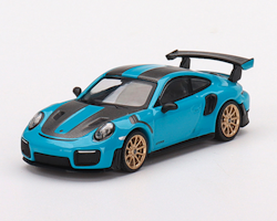 Skala 1/64 Porsche 911(991) GT2 RS Weissach Package Miami Blue fr MINI GT