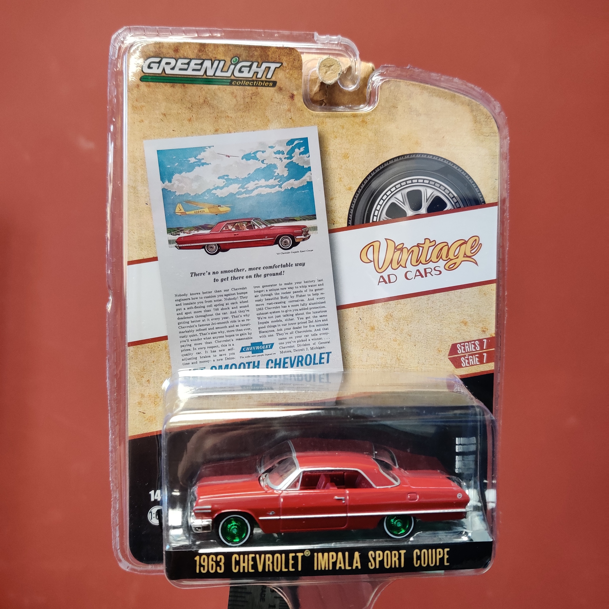 Skala 1/64 Chevrolet Impala Sport Coupe 63' S.7 "Vintage AD Cars" Green Ed fr Greenlight