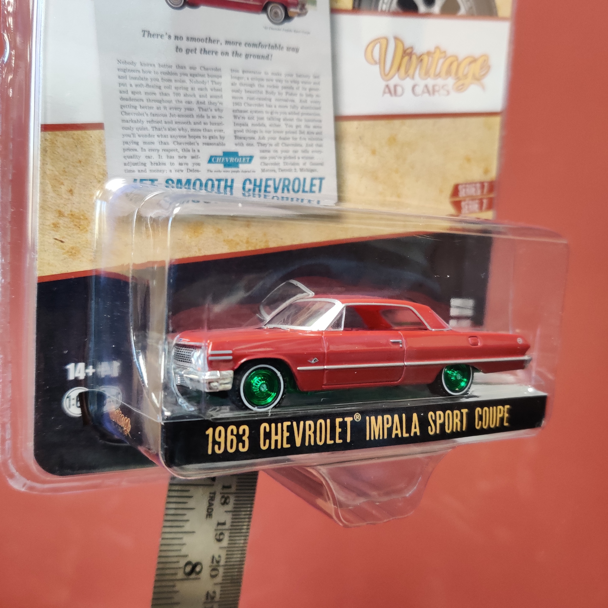 Skala 1/64 Chevrolet Impala Sport Coupe 63' S.7 "Vintage AD Cars" Green Ed fr Greenlight