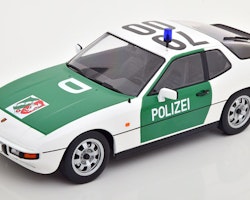 1/18 Porsche 924 POLIZEI 1985, Autobahnpolizei Düsseldorf Vit/grön Polisbil fr KK-scale