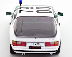 1/18 Porsche 924 POLIZEI 1985, Autobahnpolizei Düsseldorf Vit/grön Polisbil fr KK-scale