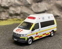 Skala 1/64 - Volkswagen T6 Transporter Ambulance - Fire Department Taiwan fr Tiny