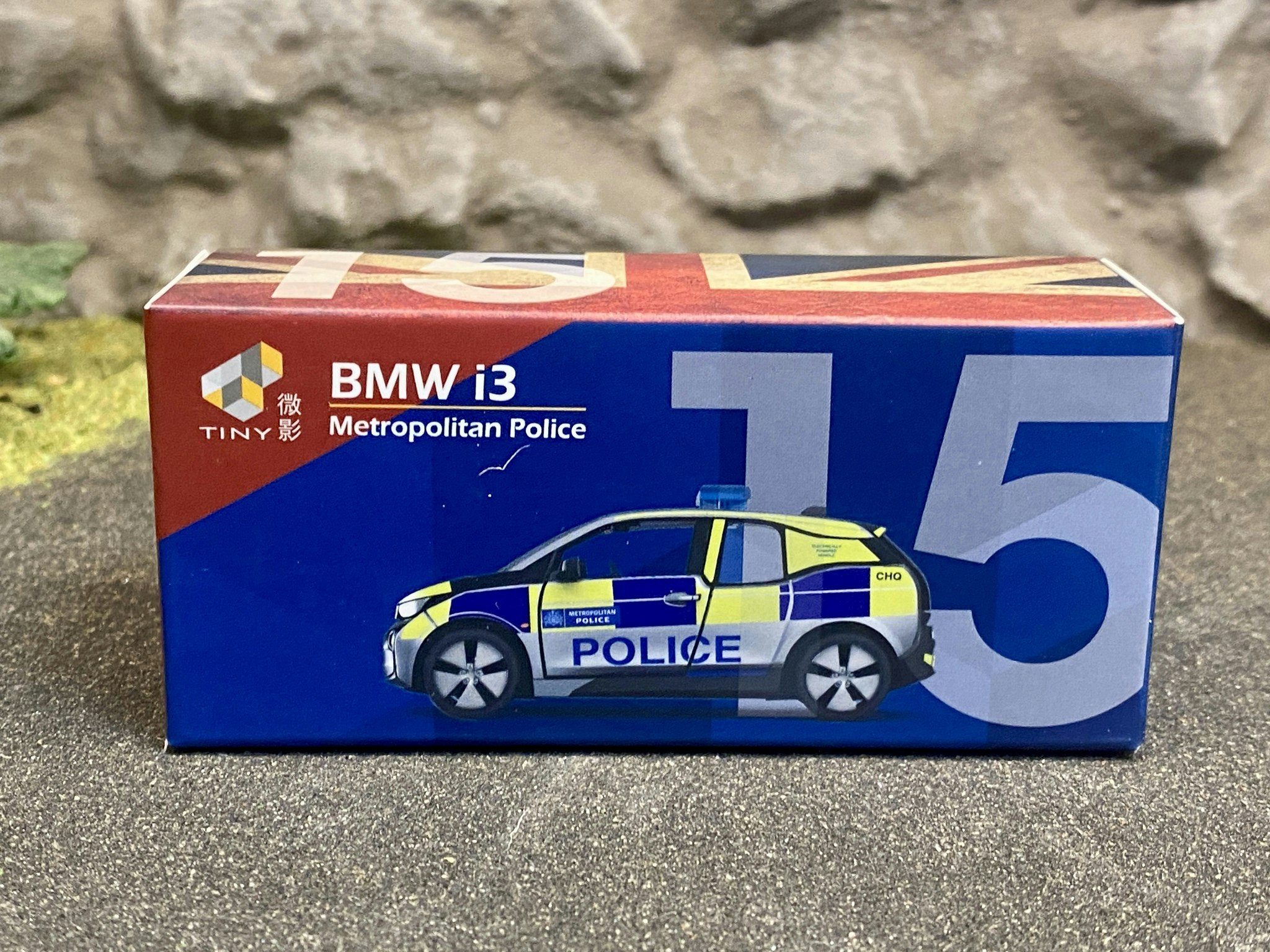 Skala 1/64 BMW i3 UK London Police Patrol Car fr Tiny Toys