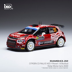 Skala 1/43 CITROËN C3 RALLY2 #23  RALLYE MONTE-CARLO 2022 fr IXO Models