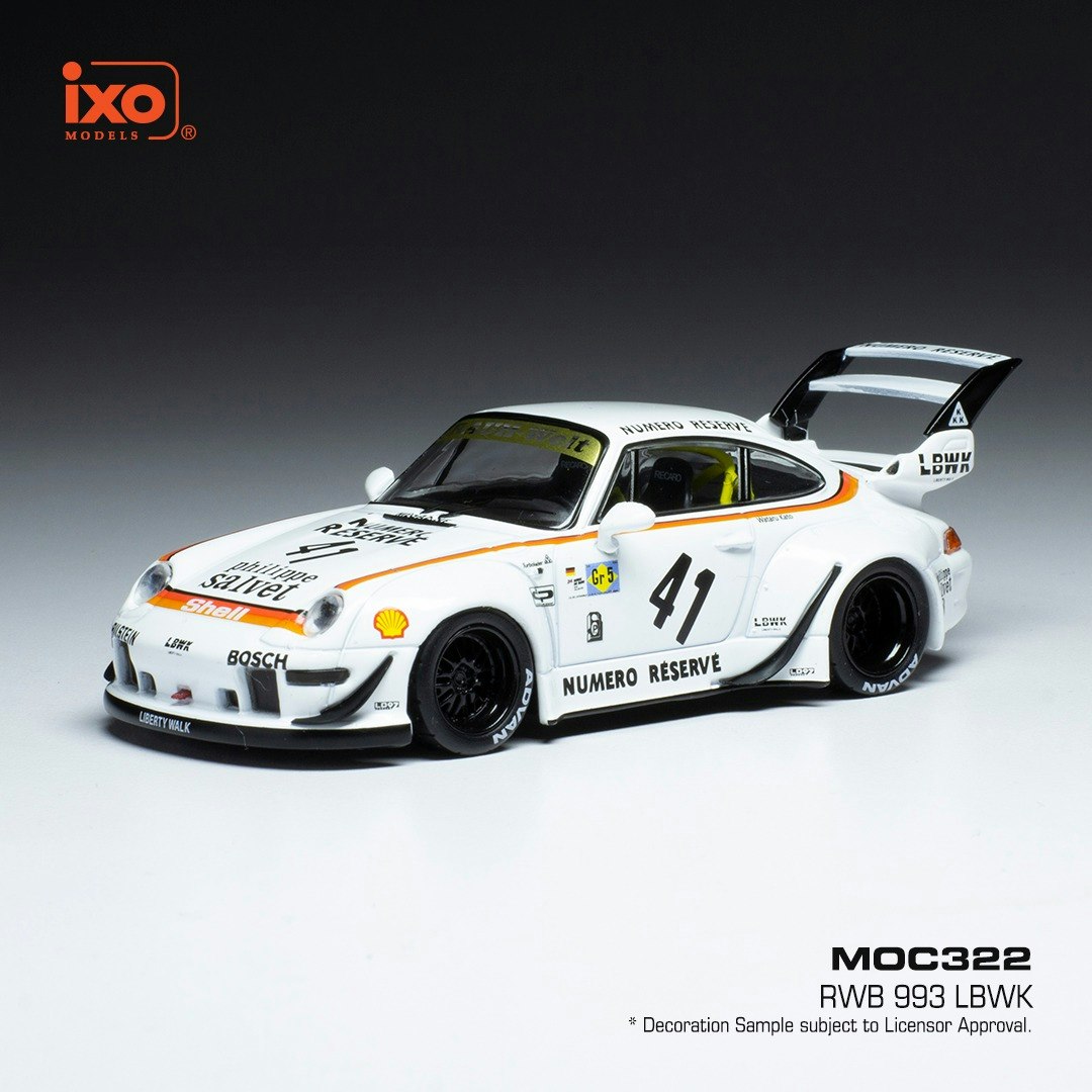 NYHET!!! Skala 1/43 Mycket fin RWB 993 (Porsche) "LBWK" IXO Models