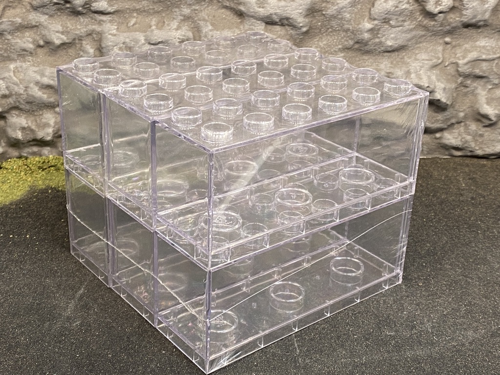 6-pack Tiny Case, Byggbara boxar för modellbilar i skala 1/64 - 1/43 (15 cm Långa)