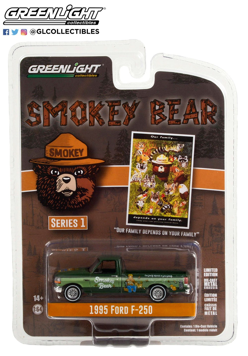 Skala 1/64 - Ford F-250 95' "Smokey Bear" Ser.1 från GreenLight