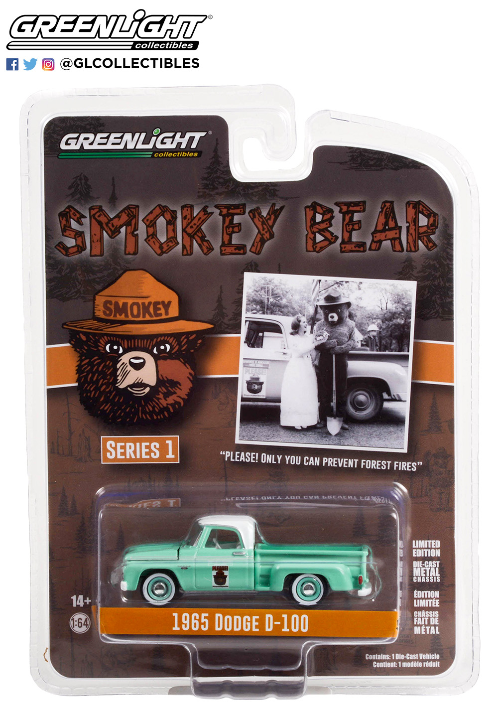 Skala 1/64 - Dodge D-100 65' "Smokey Bear" Ser.1 från GreenLight