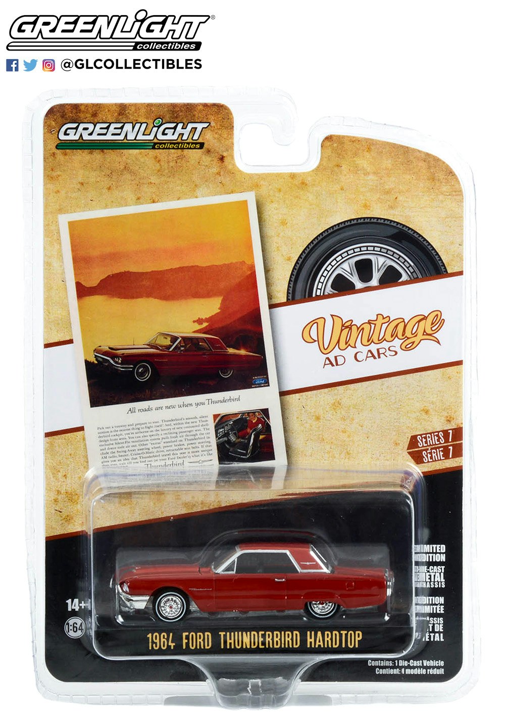 Skala 1/64 Ford Firebird Hardtop 64' "Vintage AD Cars" Ser.7 från Greenlight