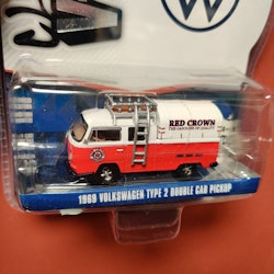 Skala 1/64 Volkswagen T2 69' Double cab pickup "Red Crown" Club V-DUB fr Greenlight