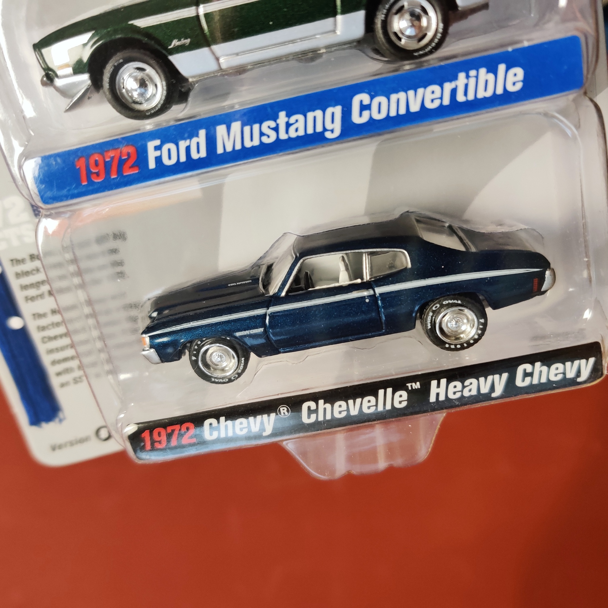 Skala 1/64 - 72 Ford Mustang Convertilbe & Heavy Chevy Chevelle fr Johnny Lightning