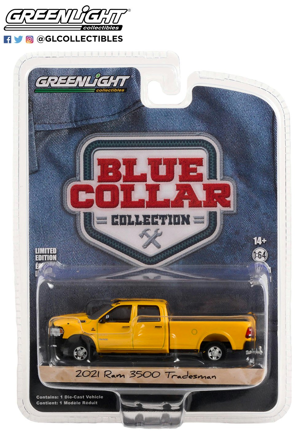 Skala 1/64 RAM 3500 Tradesman '21 "Blue Collar" från Greenlight