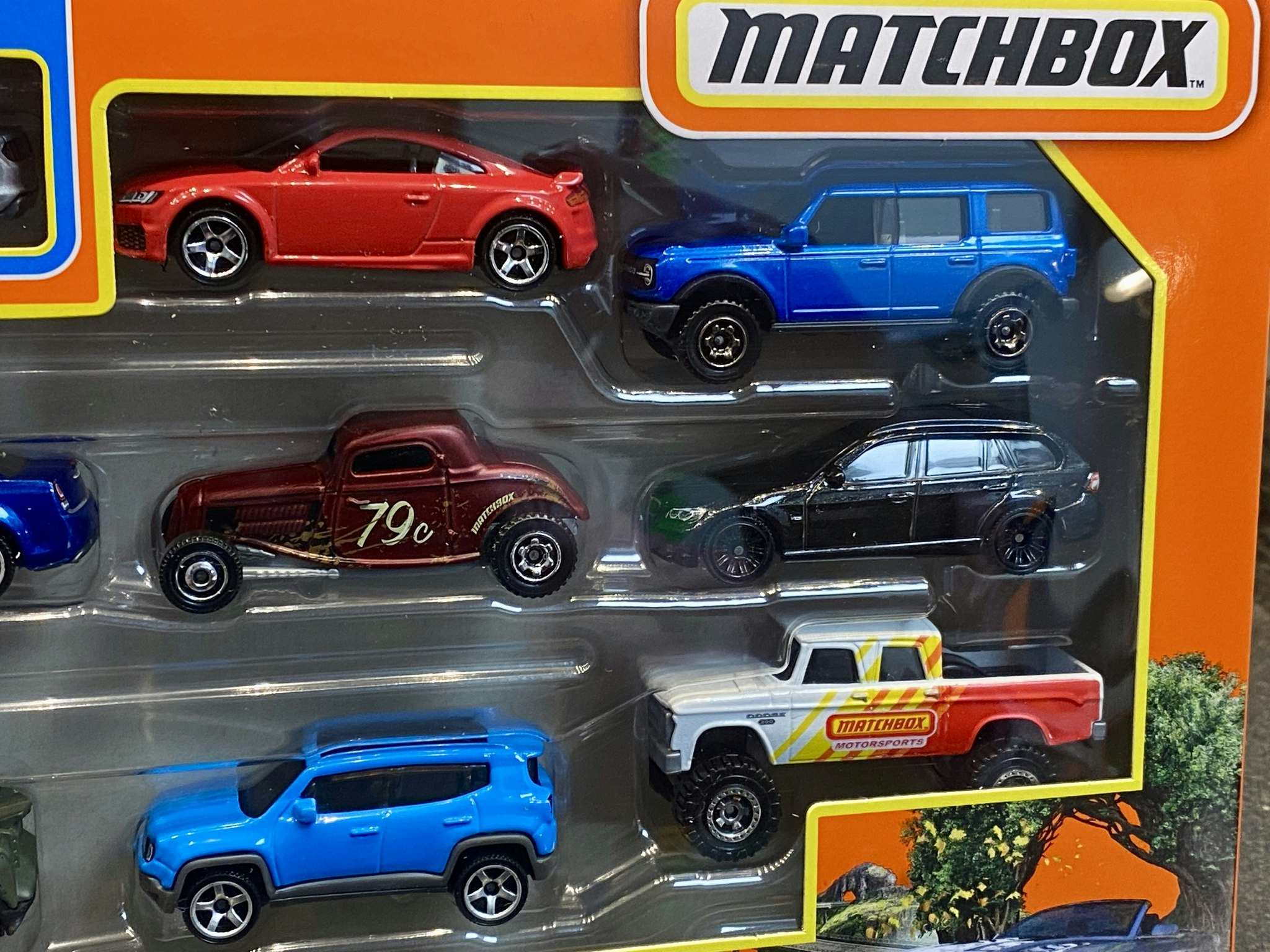 Skala 1/64 Matchbox - 9-pack Amerikanska & Europeiska bilar