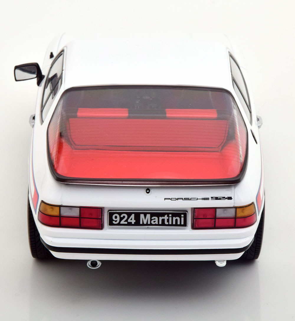 Skala 1/18 Porsche 924 Martini 1985', Vit m Röda & Blå stripes fr KK-scale