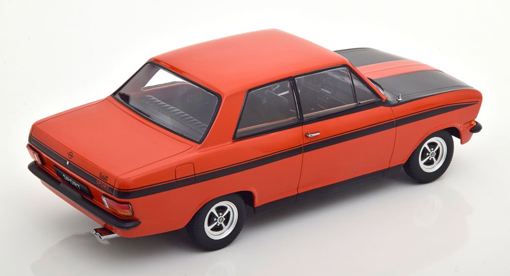 Skala 1/18 Opel Kadett B Sport 1973 röd/svart fr KK-scale