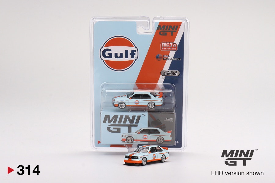 Skala 1/64  BMW M3 E30 "Gulf" Limited Edition, USA Exclusive fr MINI GT