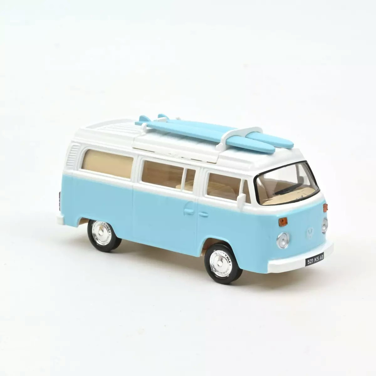 Skala 1/43 - Volkswagen Combi T2b Camper Van 1973 Ljusblå Jet-car från NOREV