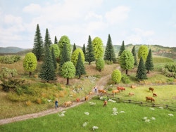 NOCH 26811 Blandskog, Träd  i olika höjder 10 st Lövträd & 15 Granar