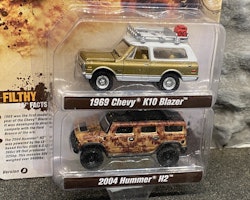 Skala 1/64 2-pack Off-Road Chevy K10 Blazer 69'  & Hummer H2 04' fr Johnny Lightning