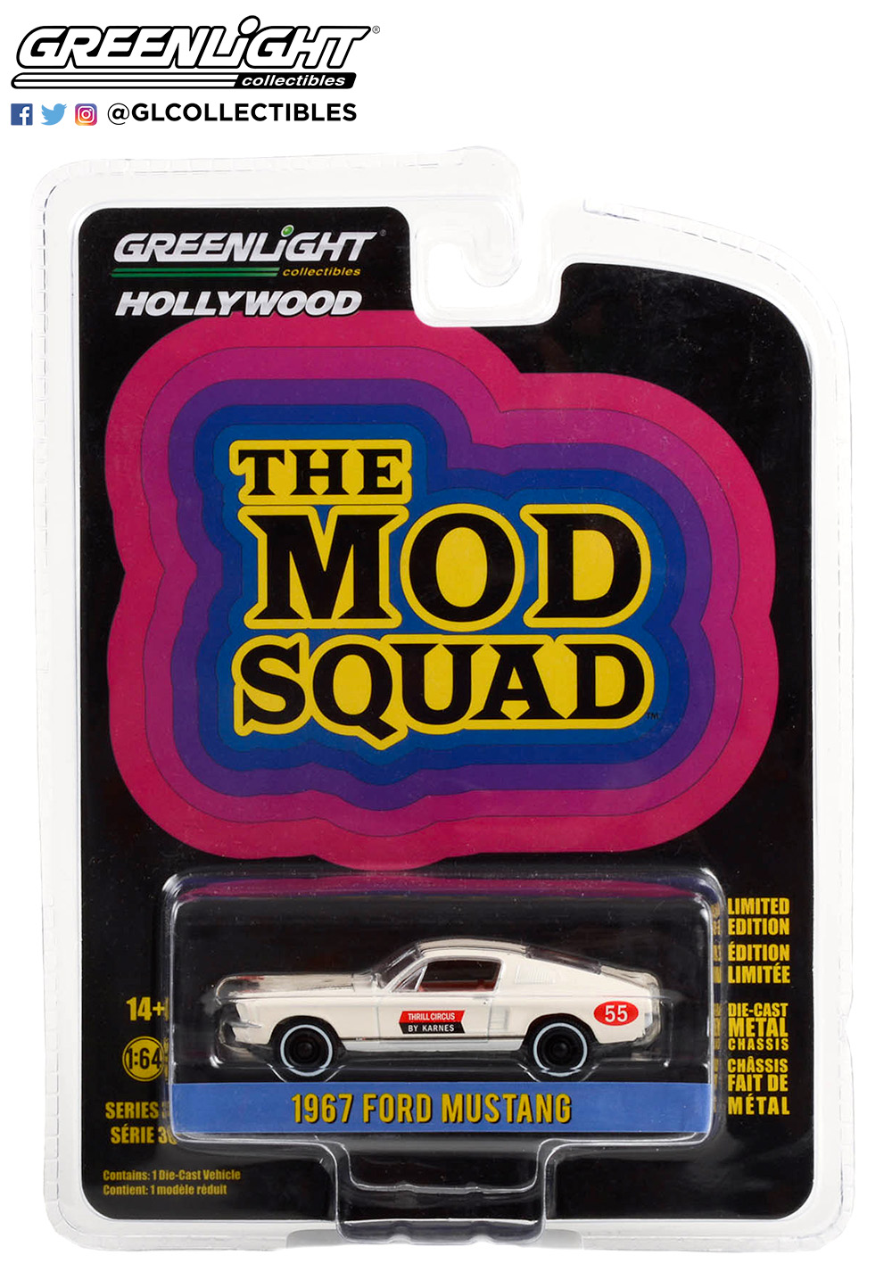 Skala 1/64 Ford Mustang 67' "The Mod Squad" från Greenlight Hollywood