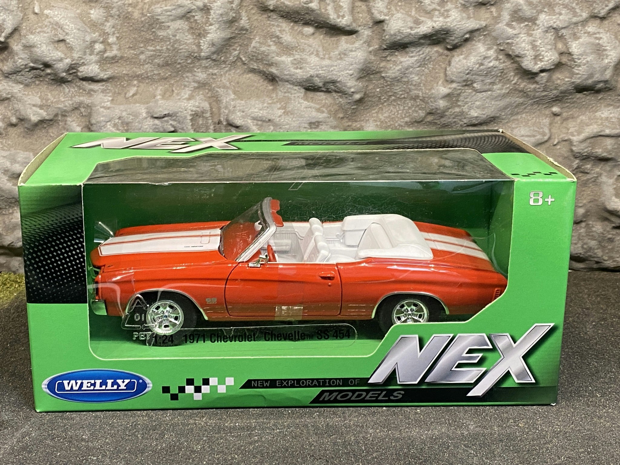 Skala 1/24: Chevrolet Chevelle SS 454 71', Röd fr Welly Nex Models