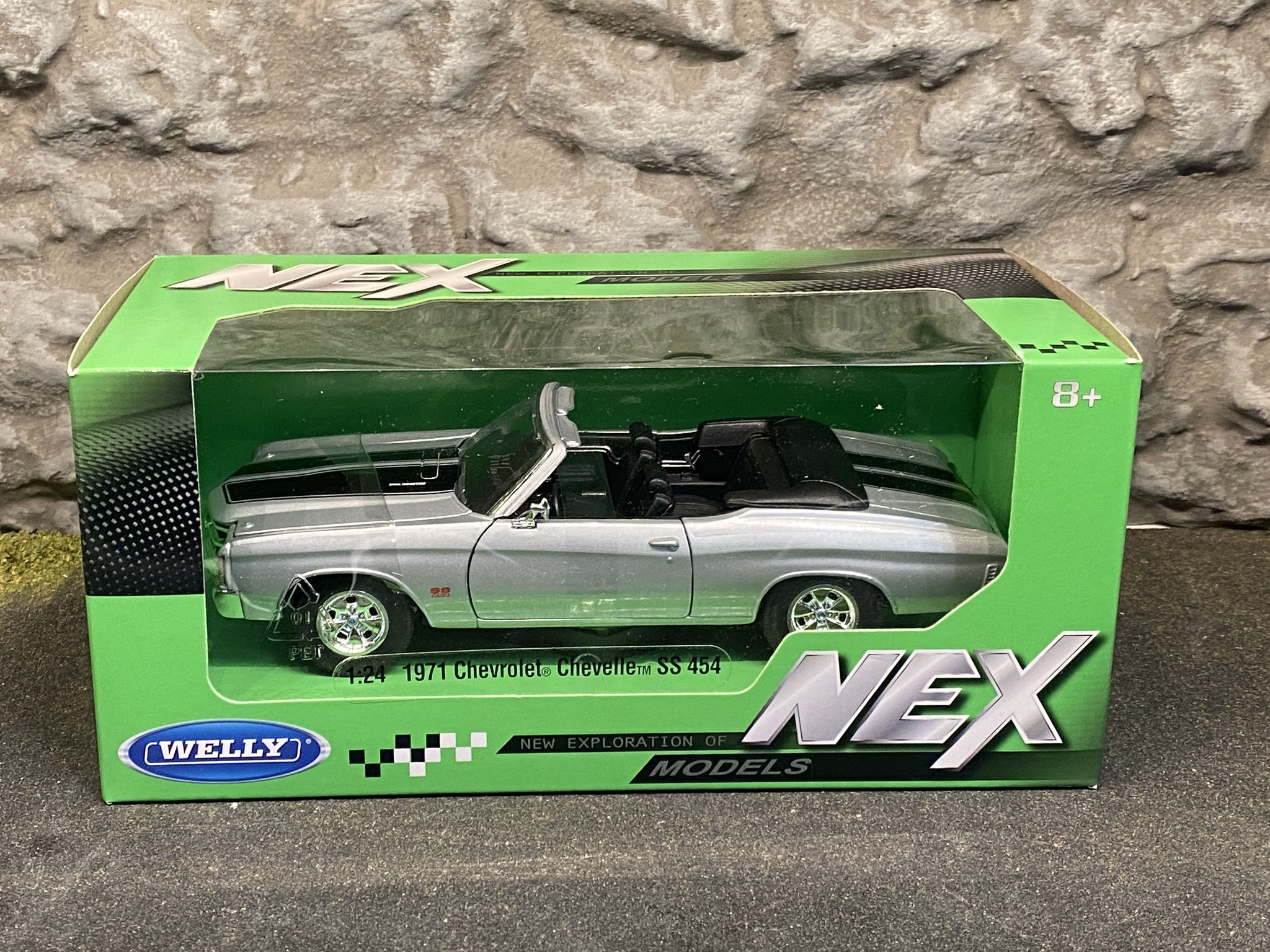 Skala 1/24: Chevrolet Chevelle SS 454 71', Silver fr Welly Nex Models