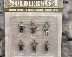 Skala 1/64 Figurer "Soldiers 64" - 6 fig i militärmundering  - American Diorama MiJo