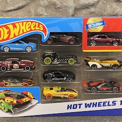 Skala 1/64 Hot Wheels 10-pack Amerikanska + diverse andra bilar fr Eu, Jp & Fantasin