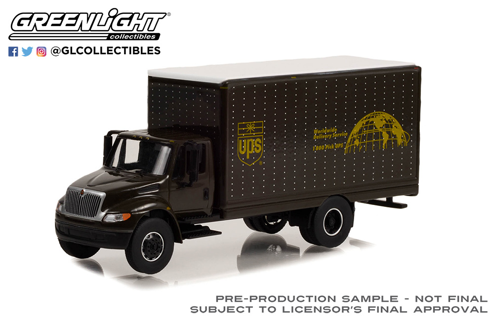 Skala 1/64 International Durastar Box Van 18' "UPS" från Greenlight