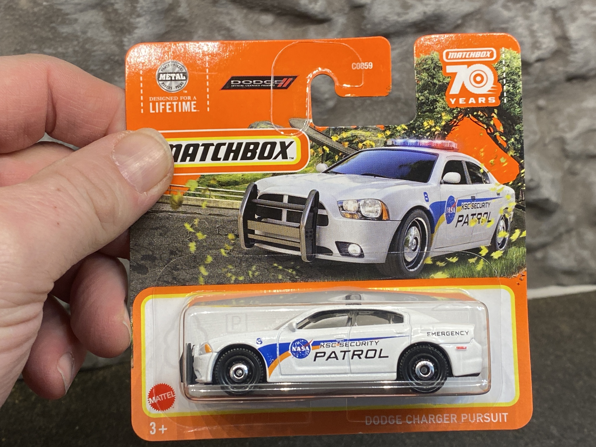 Skala 1/64 Matchbox - Dodge Charger Pursuit - Nasa Security Patrol - Polisbil