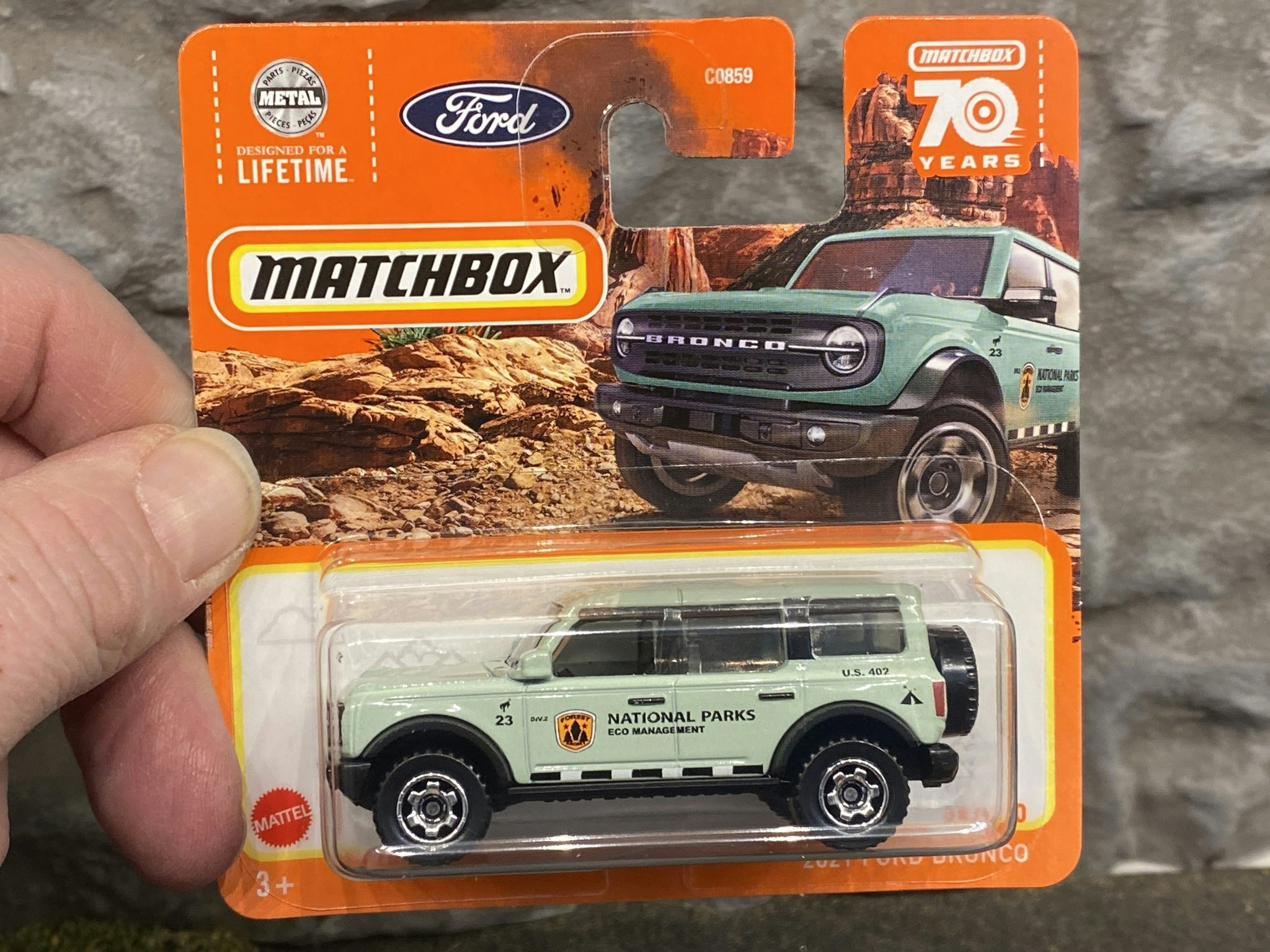 Skala 1/64 Matchbox -  Ford Bronco 2021' - National Parks, Ljusgrön