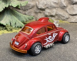 Skala 1/32 Volkswagen Beetle Custom Dragracer, Mörkröd, fr Kinsmart