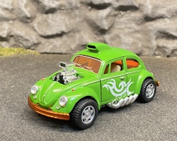 Skala 1/32 Volkswagen Beetle Custom Dragracer, Spygrön, fr Kinsmart